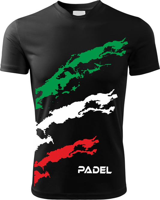 T-Shirt PADEL in Tessuto Dry Fit UNISEX - Schizzi Italia - Elasticizzato e Traspirante Maglietta Maglia Sport Super vestibilità Top qualità