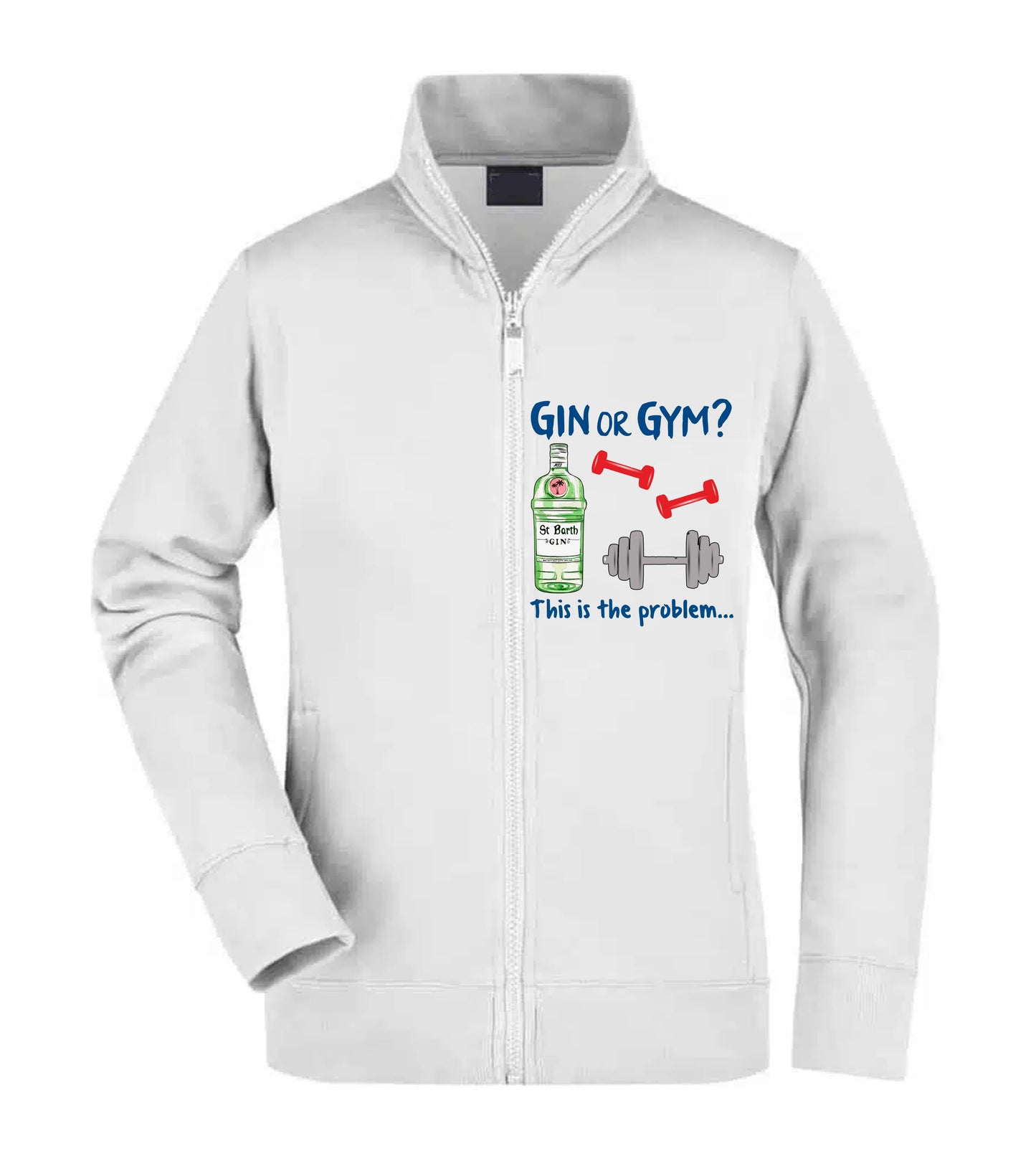 Felpa Unisex Full Zip - GIN OR GYM - Super vestibilità Top qualità