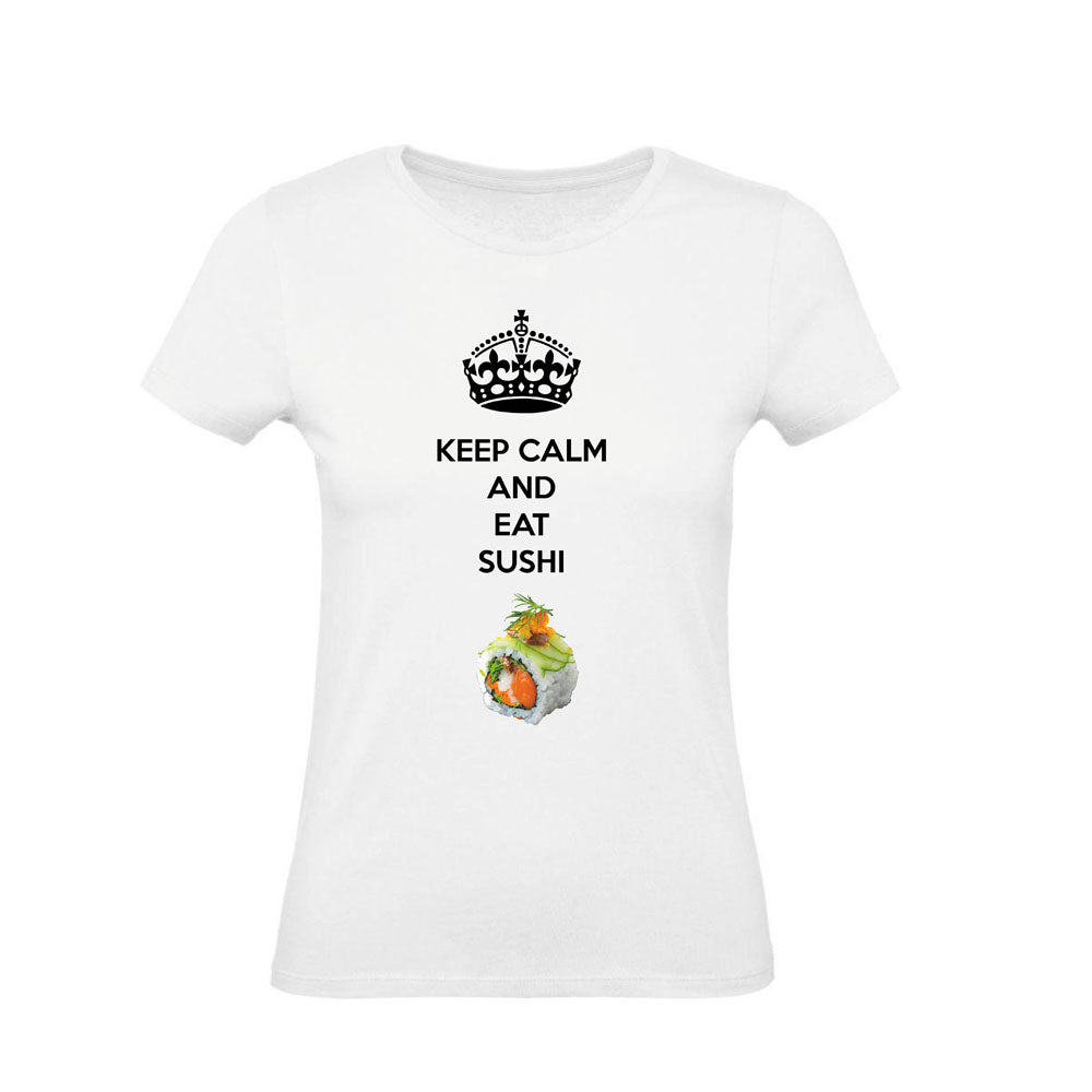 T-Shirt Uomo Donna & Bambino - KEEP CALM AND EAT SUSHI - Maglietta Maglia Tshirt Super vestibilità Top qualità