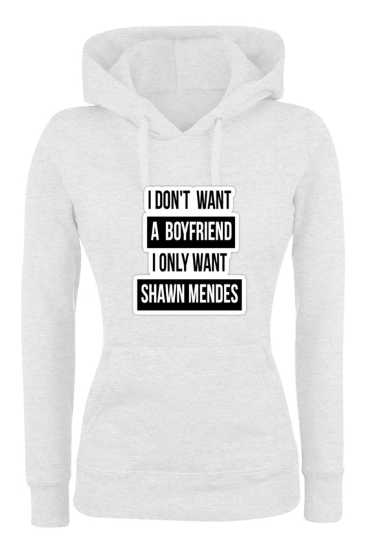 Felpa con cappuccio DONNA - I DON'T WANT A BOYFRIEND - Super vestibilità Top qualità