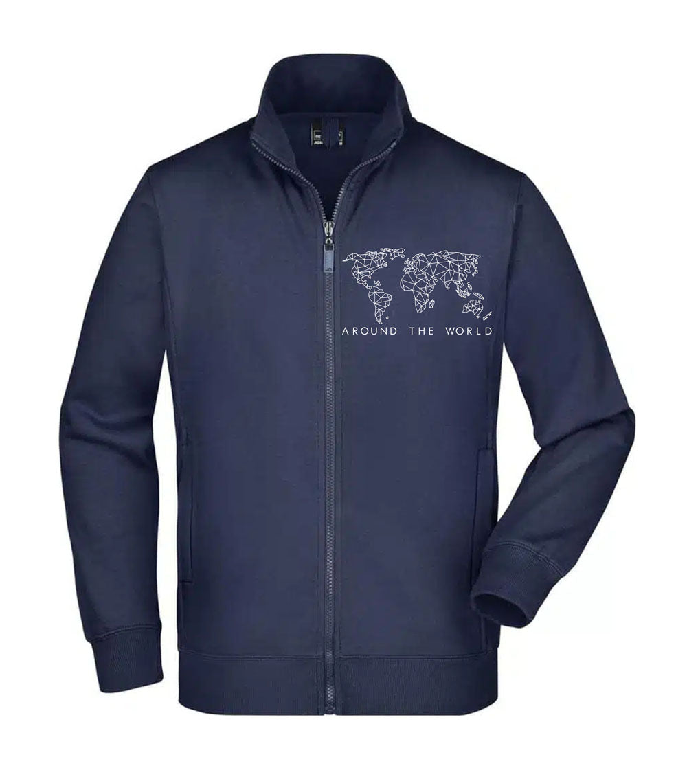 Felpa Unisex Full Zip - AROUND THE WORLD - Super vestibilità Top qualità