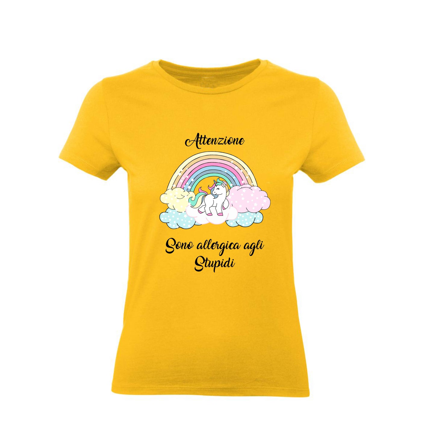 T-Shirt Donna- ATTENZIONE SONO ALLERGICA AGLI STUPIDI - Maglietta Maglia Tshirt Super vestibilità Top qualità