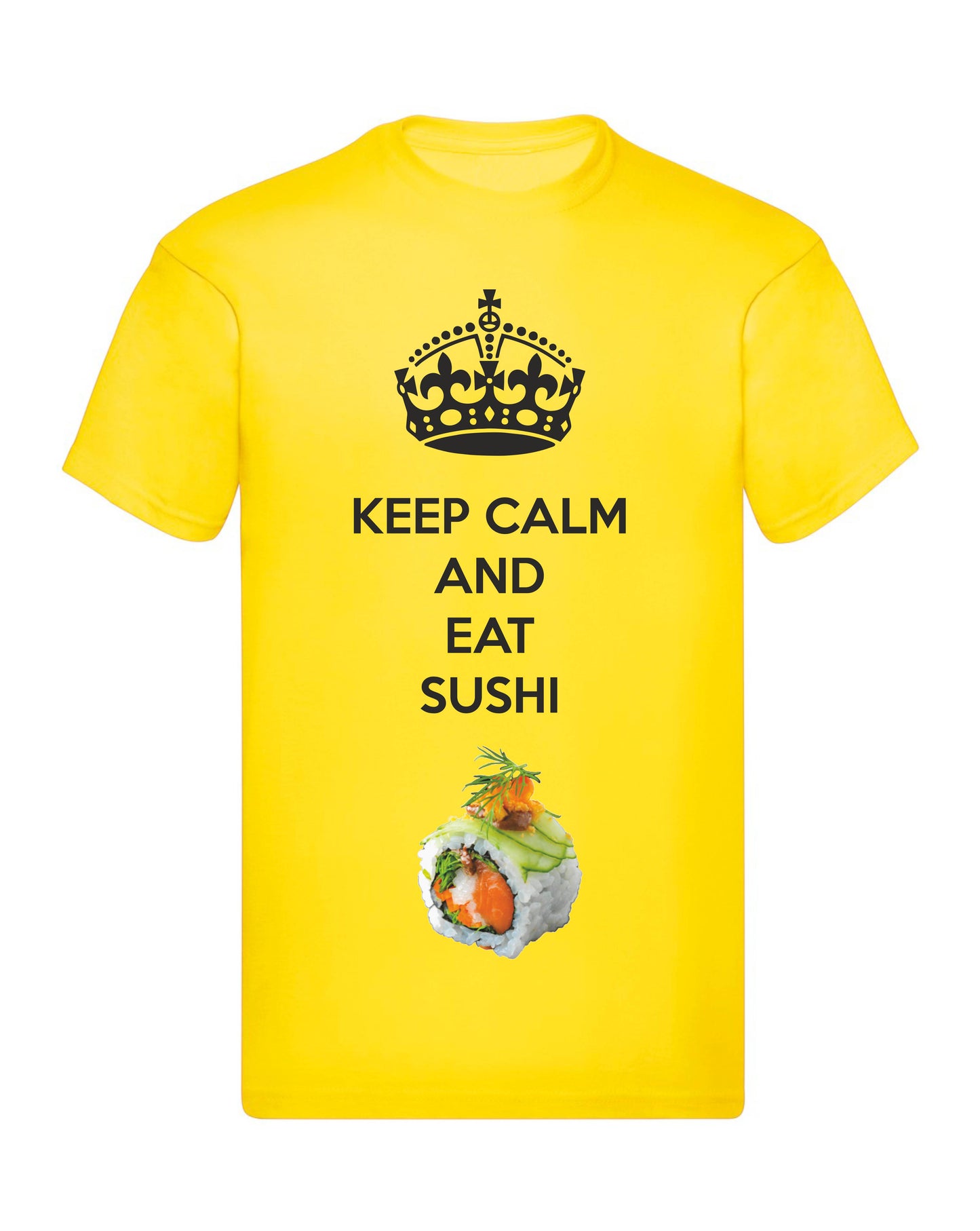 T-Shirt Uomo Donna & Bambino - KEEP CALM AND EAT SUSHI - Maglietta Maglia Tshirt Super vestibilità Top qualità