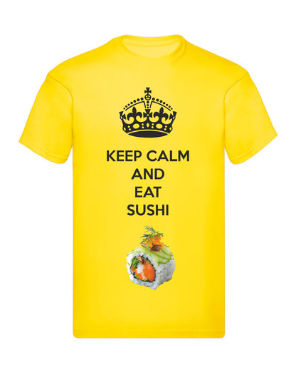 T-Shirt Uomo Donna & Bambino - KEEP CALM AND EAT SUSHI - Maglietta Maglia Tshirt Super vestibilità Top qualità