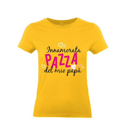 T-Shirt Uomo Donna & Bambino - INNAMORATA PAZZA DEL MIO PAPÀ - Maglietta Maglia Tshirt Super vestibilità Top qualità