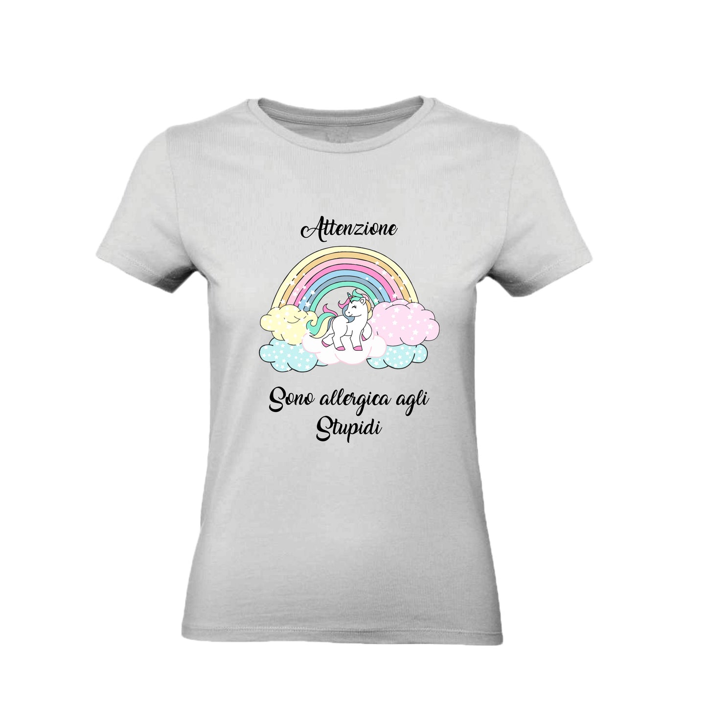 T-Shirt Donna- ATTENZIONE SONO ALLERGICA AGLI STUPIDI - Maglietta Maglia Tshirt Super vestibilità Top qualità