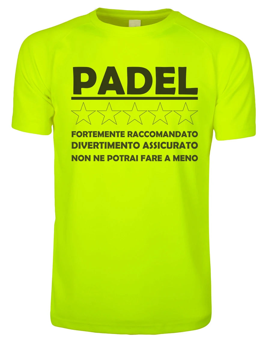 T-Shirt PADEL in Tessuto Dry Fit UNISEX - Padel fortemente raccomandato - Elasticizzato e Traspirante Maglietta Maglia Sport Super vestibilità Top qualità