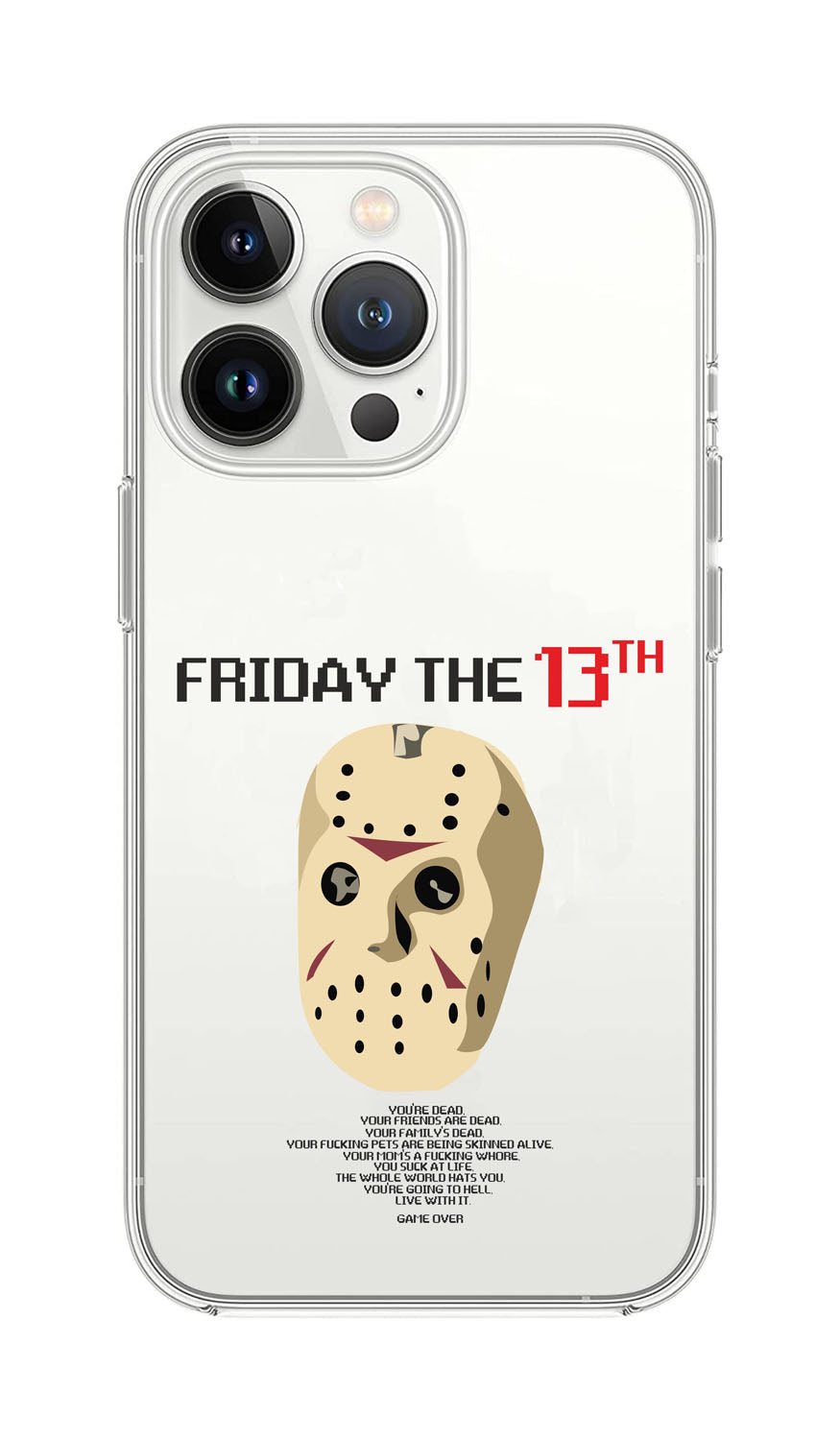 Cover Compatibile Con Tutti i Modelli iPhone - FRIDAY THE 13TH - Trasparente UltraSottili AntiGraffio Antiurto Case Custodia Marca