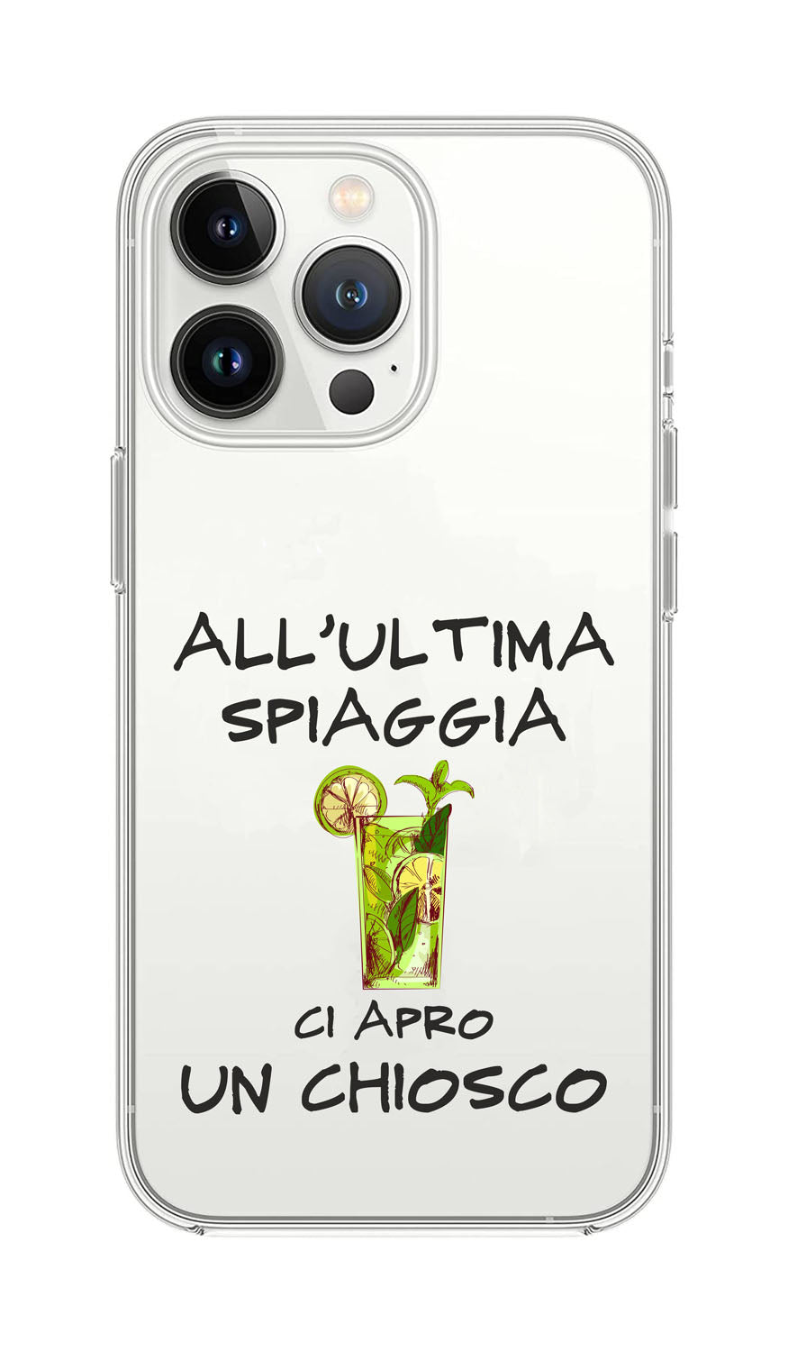 Cover Compatibile Con Tutti i Modelli iPhone - ALL'ULTIMA SPIAGGIA - Trasparente UltraSottili AntiGraffio Antiurto Case Custodia Marca