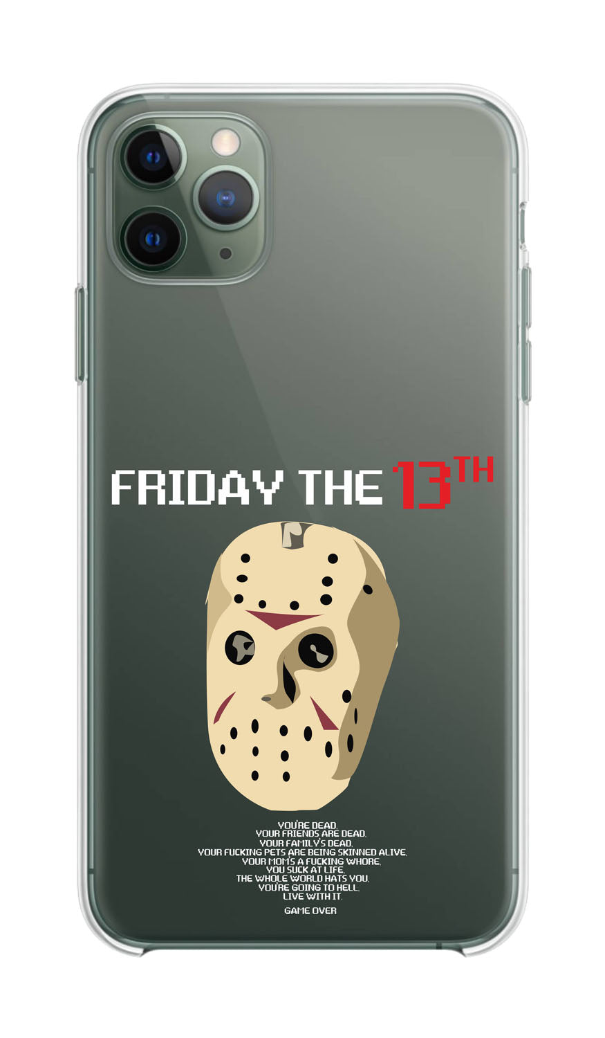 Cover Compatibile Con Tutti i Modelli iPhone - FRIDAY THE 13TH - Trasparente UltraSottili AntiGraffio Antiurto Case Custodia Marca