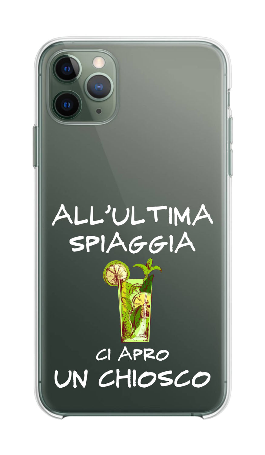 Cover Compatibile Con Tutti i Modelli iPhone - ALL'ULTIMA SPIAGGIA - Trasparente UltraSottili AntiGraffio Antiurto Case Custodia Marca