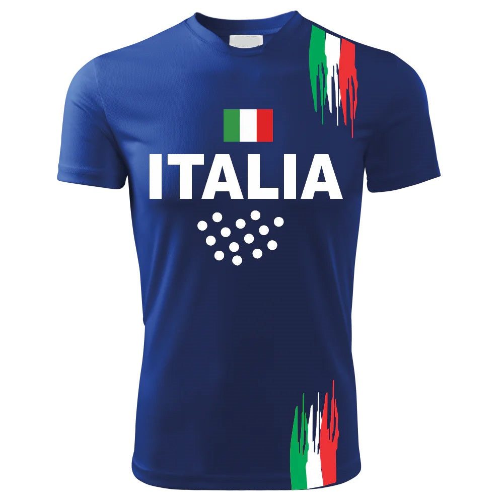 T-Shirt PADEL in Tessuto Dry Fit UNISEX - ITALIA - Elasticizzato e Traspirante Maglietta Maglia Sport Super vestibilità Top qualità