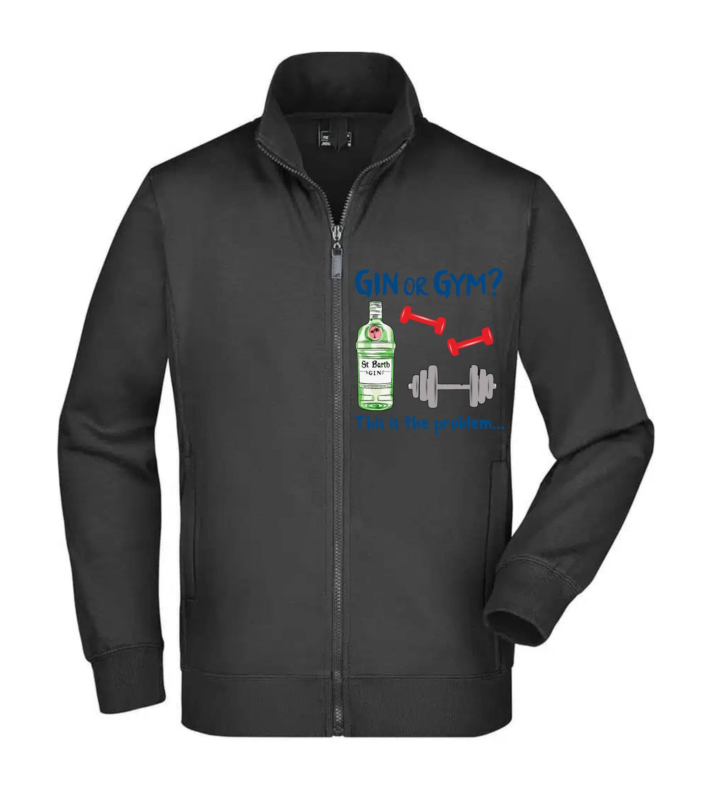 Felpa Unisex Full Zip - GIN OR GYM - Super vestibilità Top qualità