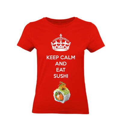 T-Shirt Uomo Donna & Bambino - KEEP CALM AND EAT SUSHI - Maglietta Maglia Tshirt Super vestibilità Top qualità