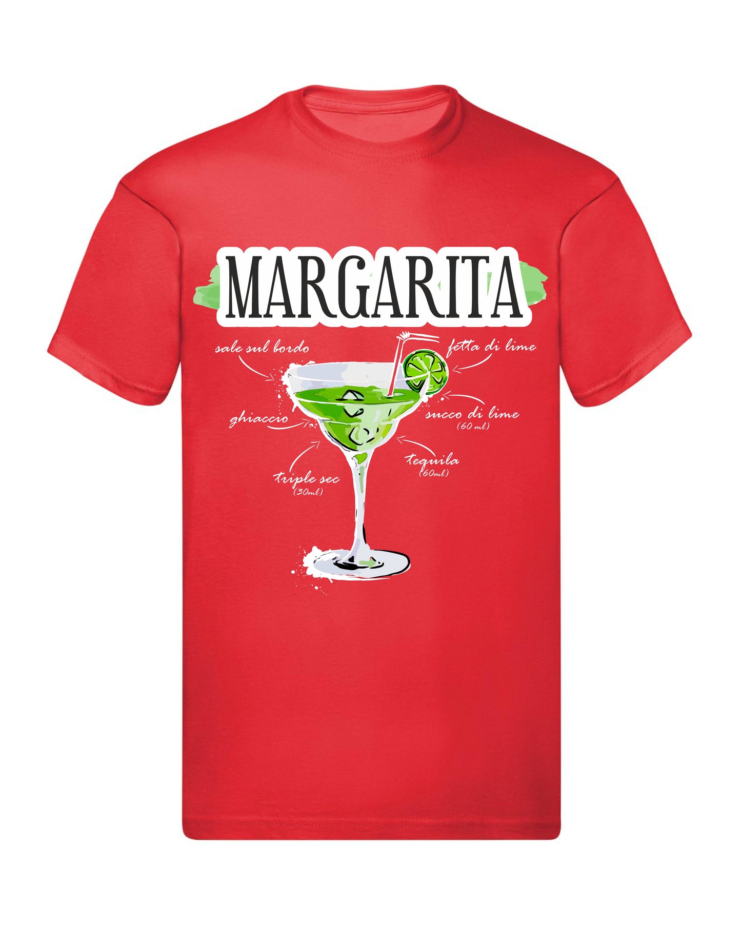 T-Shirt Uomo Donna & Bambino - MARGARITA - Maglietta Maglia Tshirt Super vestibilità Top qualità