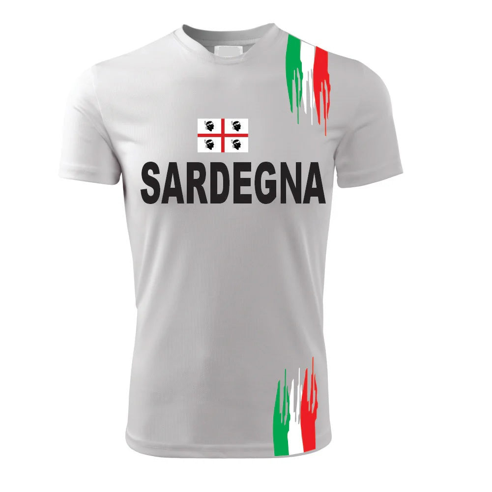 T-Shirt PADEL in Tessuto Dry Fit UNISEX - SARDEGNA - Elasticizzato e Traspirante Maglietta Maglia Sport Super vestibilità Top qualità