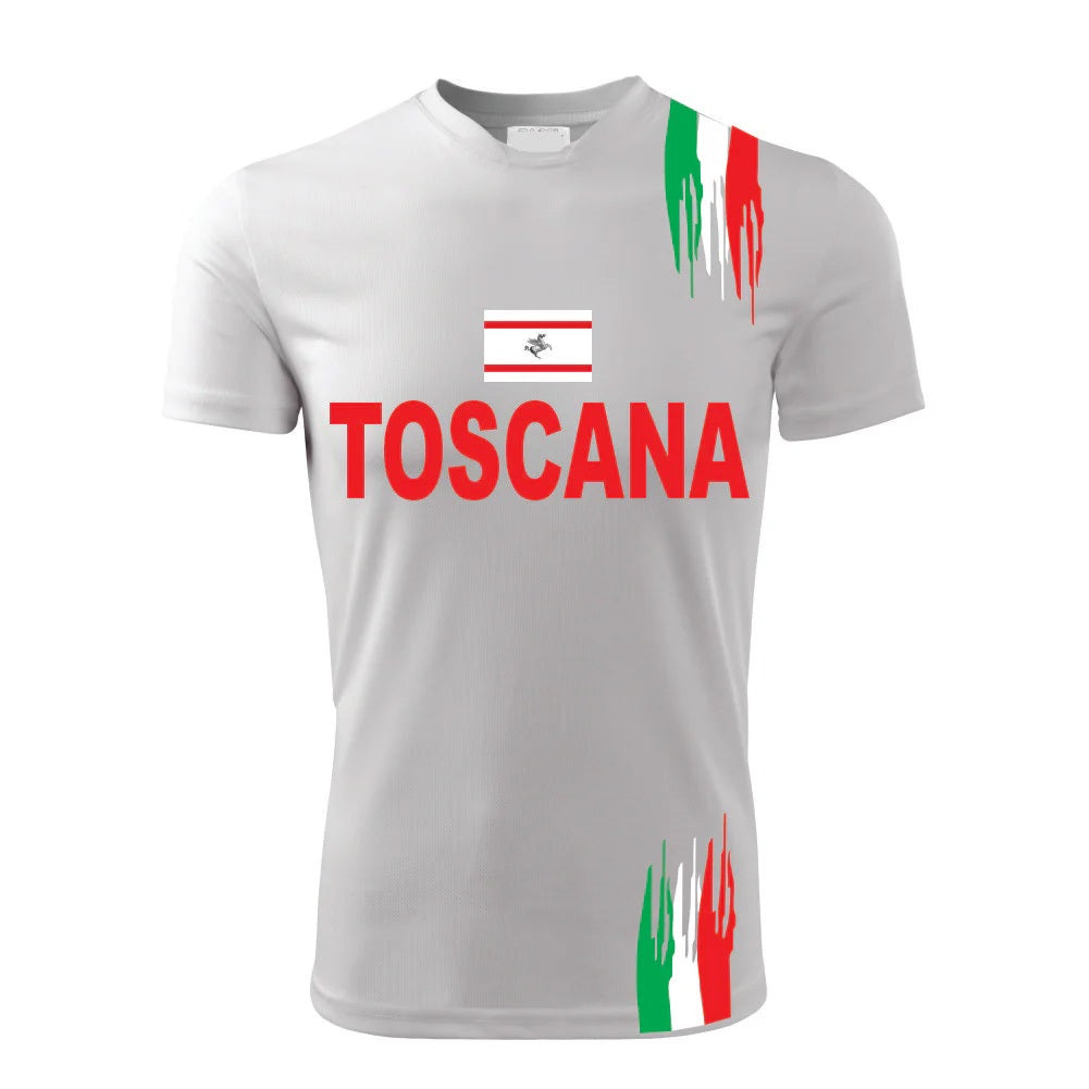 T-Shirt PADEL in Tessuto Dry Fit UNISEX - TOSCANA - Elasticizzato e Traspirante Maglietta Maglia Sport Super vestibilità Top qualità