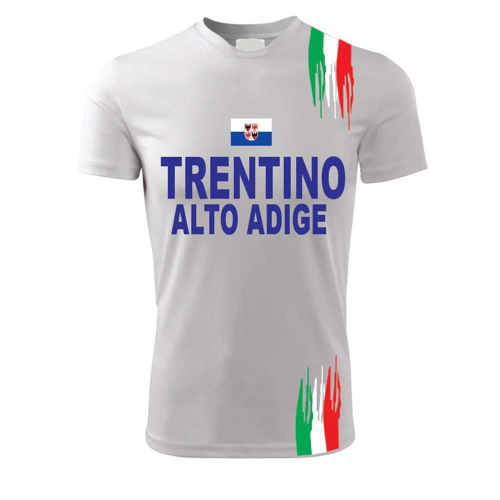 T-Shirt PADEL in Tessuto Dry Fit UNISEX - TRENTINO - Elasticizzato e Traspirante Maglietta Maglia Sport Super vestibilità Top qualità