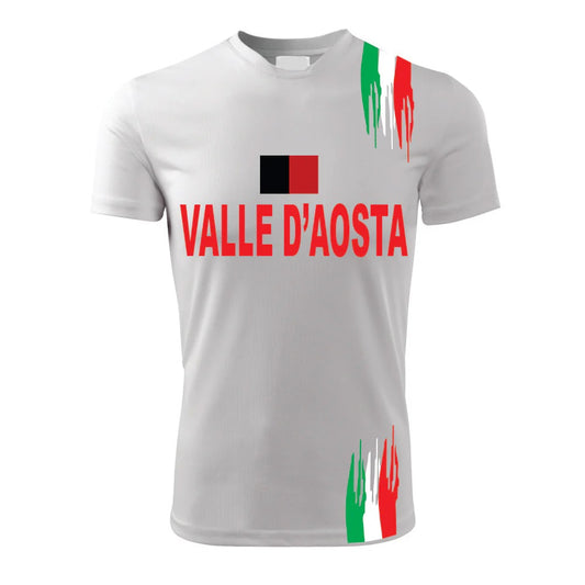 T-Shirt PADEL in Tessuto Dry Fit UNISEX - VALLE D'AOSTA - Elasticizzato e Traspirante Maglietta Maglia Sport Super vestibilità Top qualità