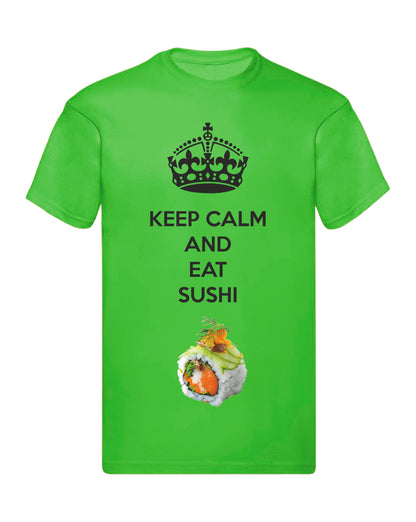 T-Shirt Uomo Donna & Bambino - KEEP CALM AND EAT SUSHI - Maglietta Maglia Tshirt Super vestibilità Top qualità