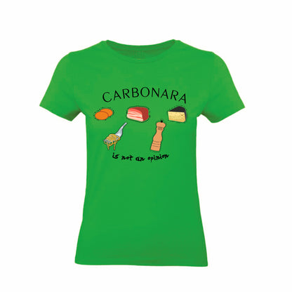 T-Shirt Uomo, Donna & Bambino - CARBONARA IS NOT AN OPINION - Maglietta Maglia Tshirt Super vestibilità Top qualità