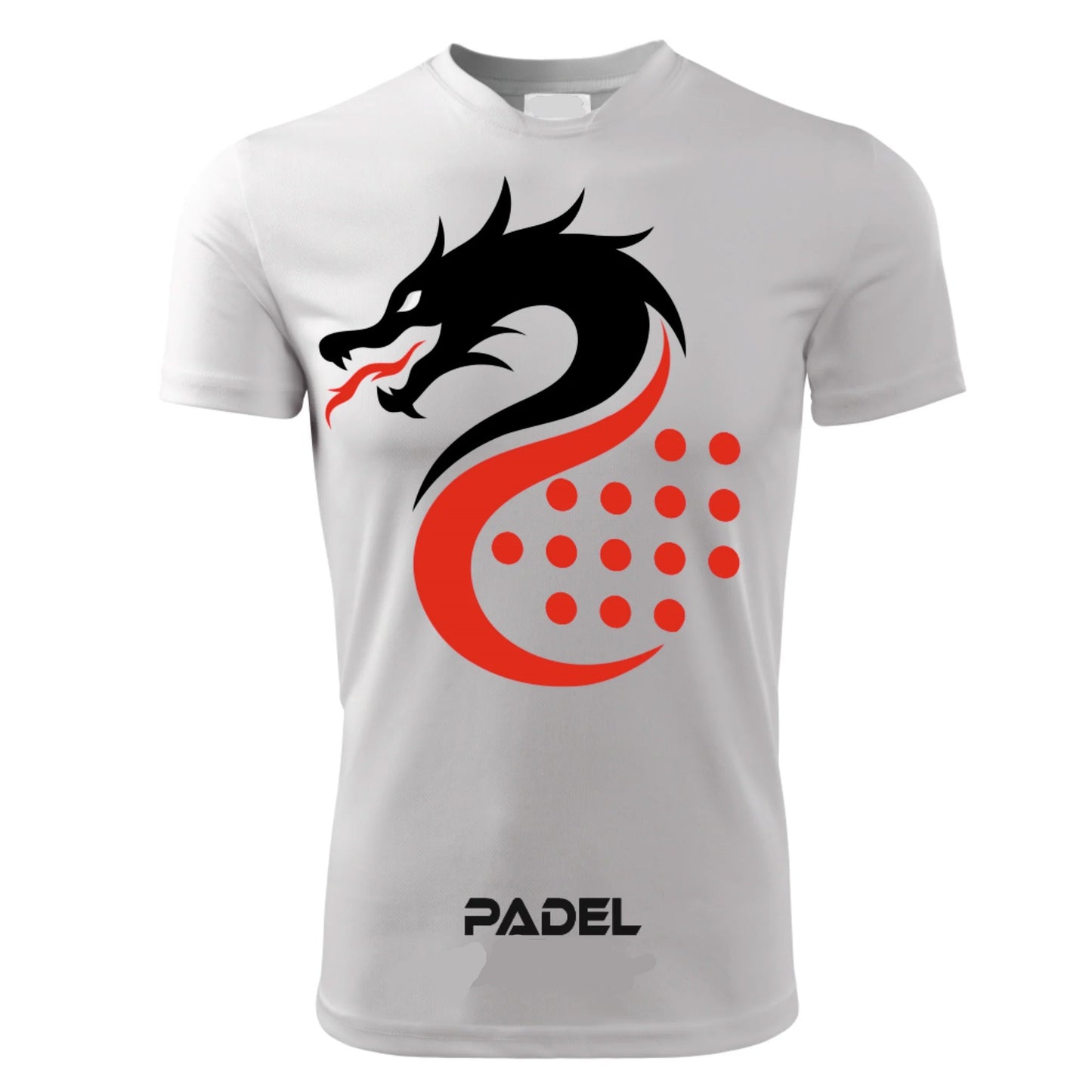 T-Shirt PADEL in Tessuto Dry Fit UNISEX - Dragone - Elasticizzato e Traspirante Maglietta Maglia Sport Super vestibilità Top qualità