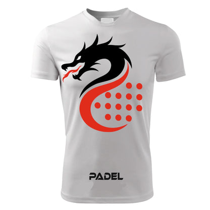 T-Shirt PADEL in Tessuto Dry Fit UNISEX - Dragone - Elasticizzato e Traspirante Maglietta Maglia Sport Super vestibilità Top qualità