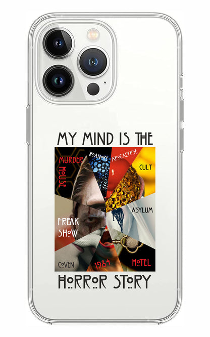 Cover Compatibile Con Tutti i Modelli iPhone - MY MIND IS THE HORROR STORY - Trasparente UltraSottili AntiGraffio Antiurto Case Custodia Marca