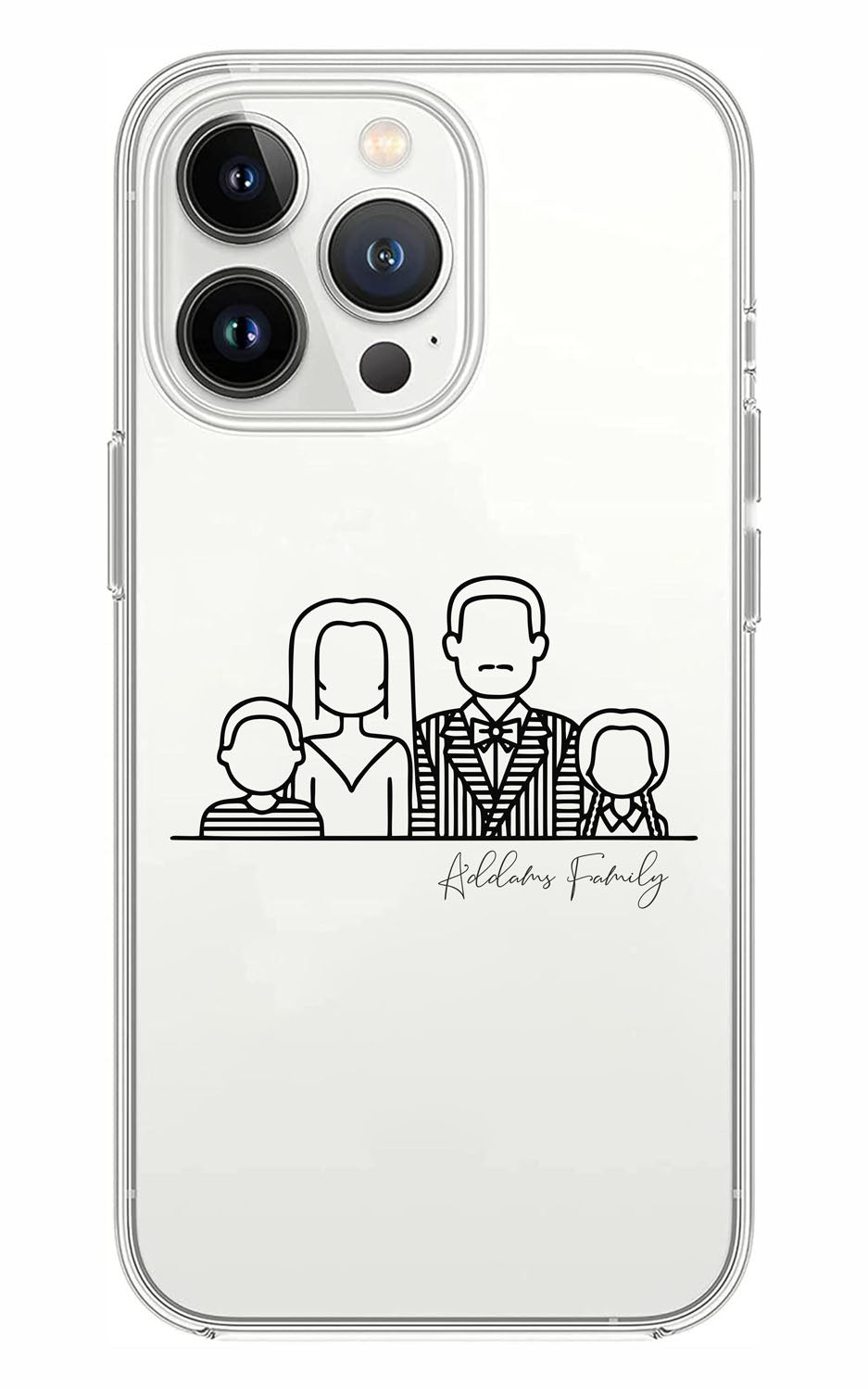 Cover Compatibile Con Tutti i Modelli iPhone - LA FAMIGLIA ADDAMS - Trasparente UltraSottili AntiGraffio Antiurto Case Custodia Marca