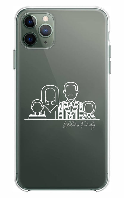 Cover Compatibile Con Tutti i Modelli iPhone - LA FAMIGLIA ADDAMS - Trasparente UltraSottili AntiGraffio Antiurto Case Custodia Marca