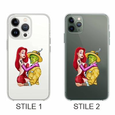 Cover Compatibile Con Tutti i Modelli iPhone - JESSICA RABBIT E THE MASK - Trasparente UltraSottili AntiGraffio Antiurto Case Custodia Marca