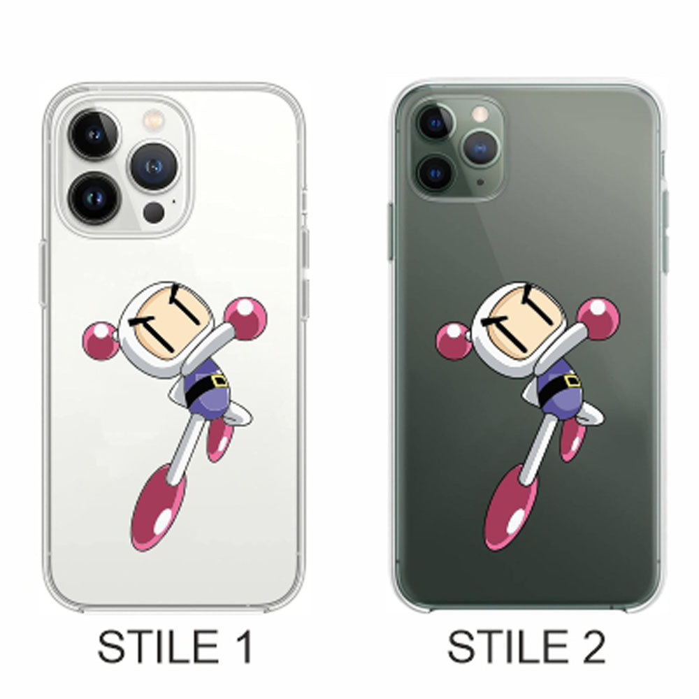 Cover Compatibile Con Tutti i Modelli iPhone - BOMBERMAN - Trasparente UltraSottili AntiGraffio Antiurto Case Custodia Marca