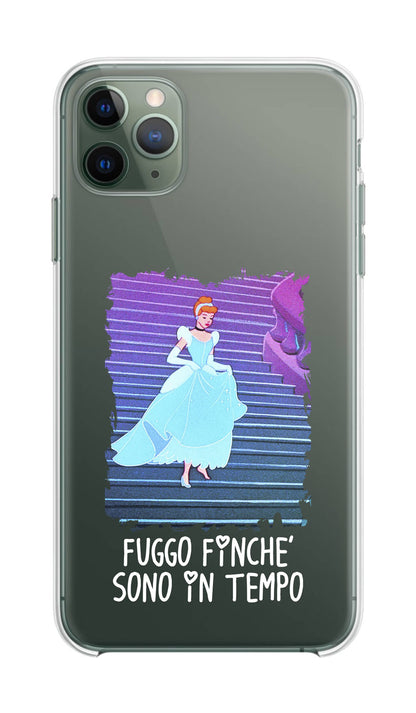 Cover Compatibile Con Tutti i Modelli iPhone - CENERENTOLA FUGGO FINCHÈ SONO IN TEMPO - Trasparente UltraSottili AntiGraffio Antiurto Case Custodia Marca