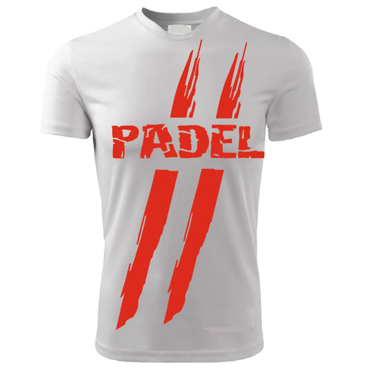 T-Shirt PADEL in Tessuto Dry Fit UNISEX - Strisce - Elasticizzato e Traspirante Maglietta Maglia Sport Super vestibilità Top qualità