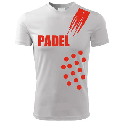 T-Shirt PADEL in Tessuto Dry Fit UNISEX - Graffio con pallini - Elasticizzato e Traspirante Maglietta Maglia Sport Super vestibilità Top qualità