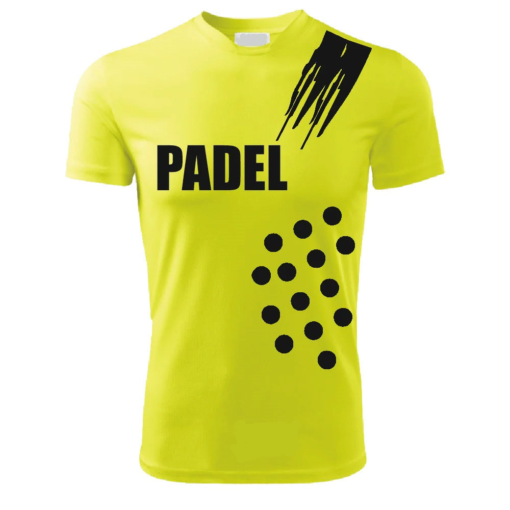 T-Shirt PADEL in Tessuto Dry Fit UNISEX - Graffio con pallini - Elasticizzato e Traspirante Maglietta Maglia Sport Super vestibilità Top qualità